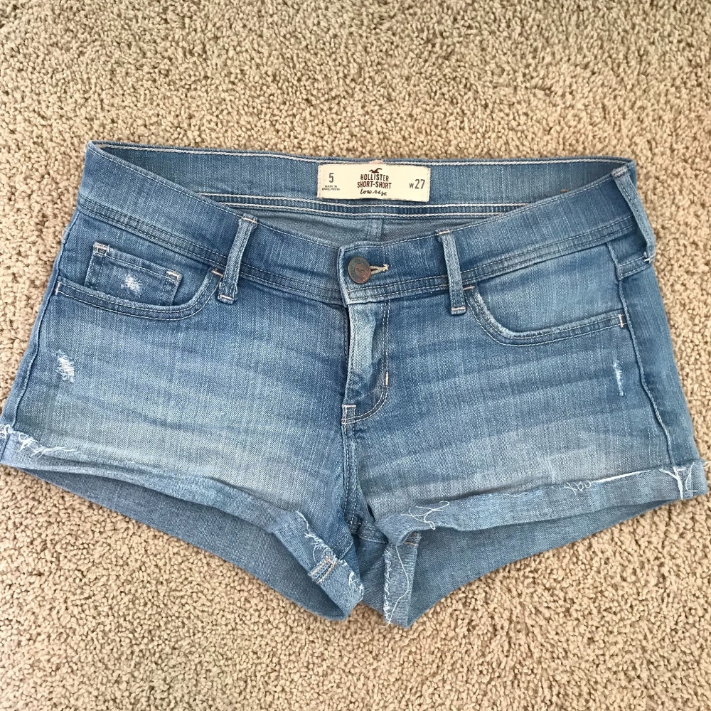 Denim low-rise Hollister shorts
